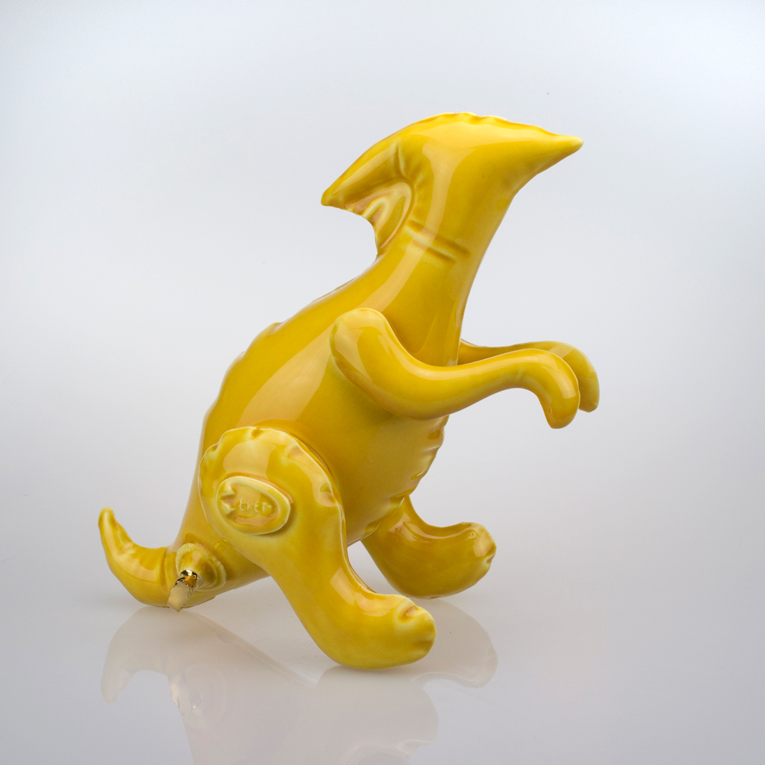 yellow parasaurolophus